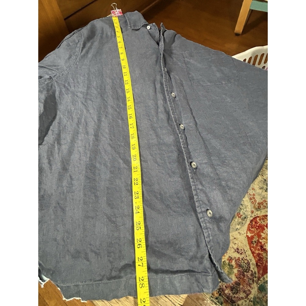 Brooks Brothers Regular, Irish Linen Camp Collar Short-Sleeve Blue XL - Picture 11 of 11